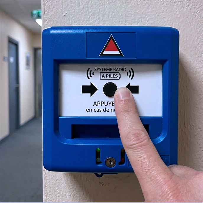 A Team Sécurité Déclencheur Incendie Bleu