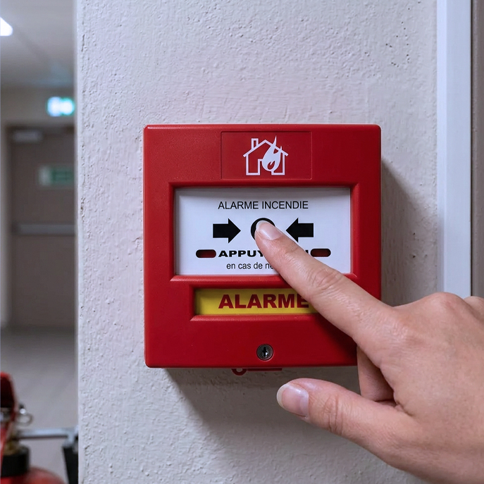 A Team Sécurité Déclencheur Incendie Rouge
